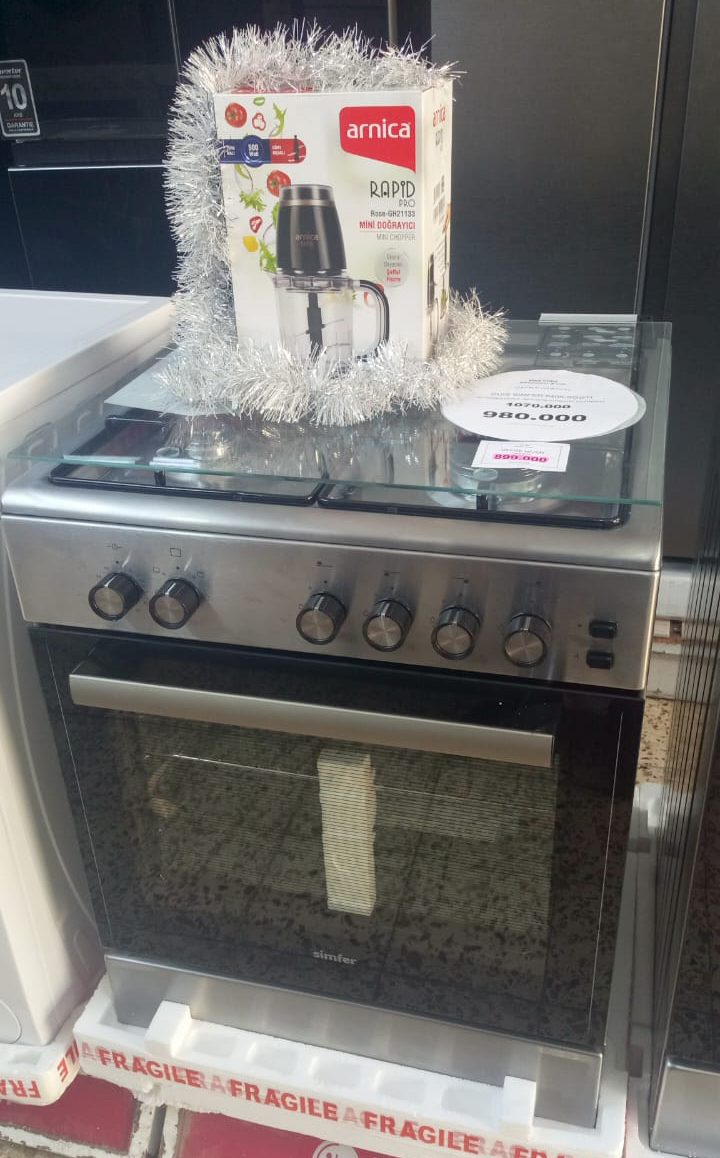 Cuisinière à gaz Simfer 6405-SGGTI inox 4 feux 60x60