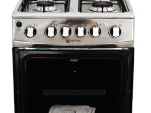 Cuisinière à gaz Star One SO-50IR-2018 4 feux 50 cm Inox avec tourne-broche